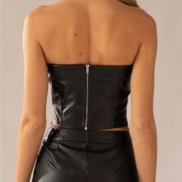 Peppermayo Run the Show PU Bustier Top - Picture 2 of 8